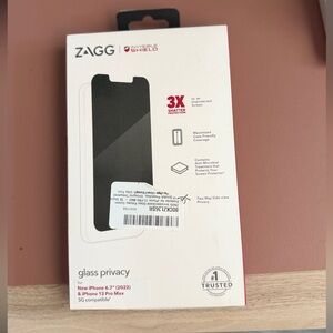 Zagg Invisible Shield Glass Privacy Protector for an IPhone 13 Pro Max.